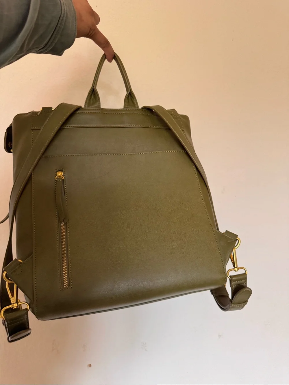 Fawn Design x Nordstrom Moss Green square Diaper Bag